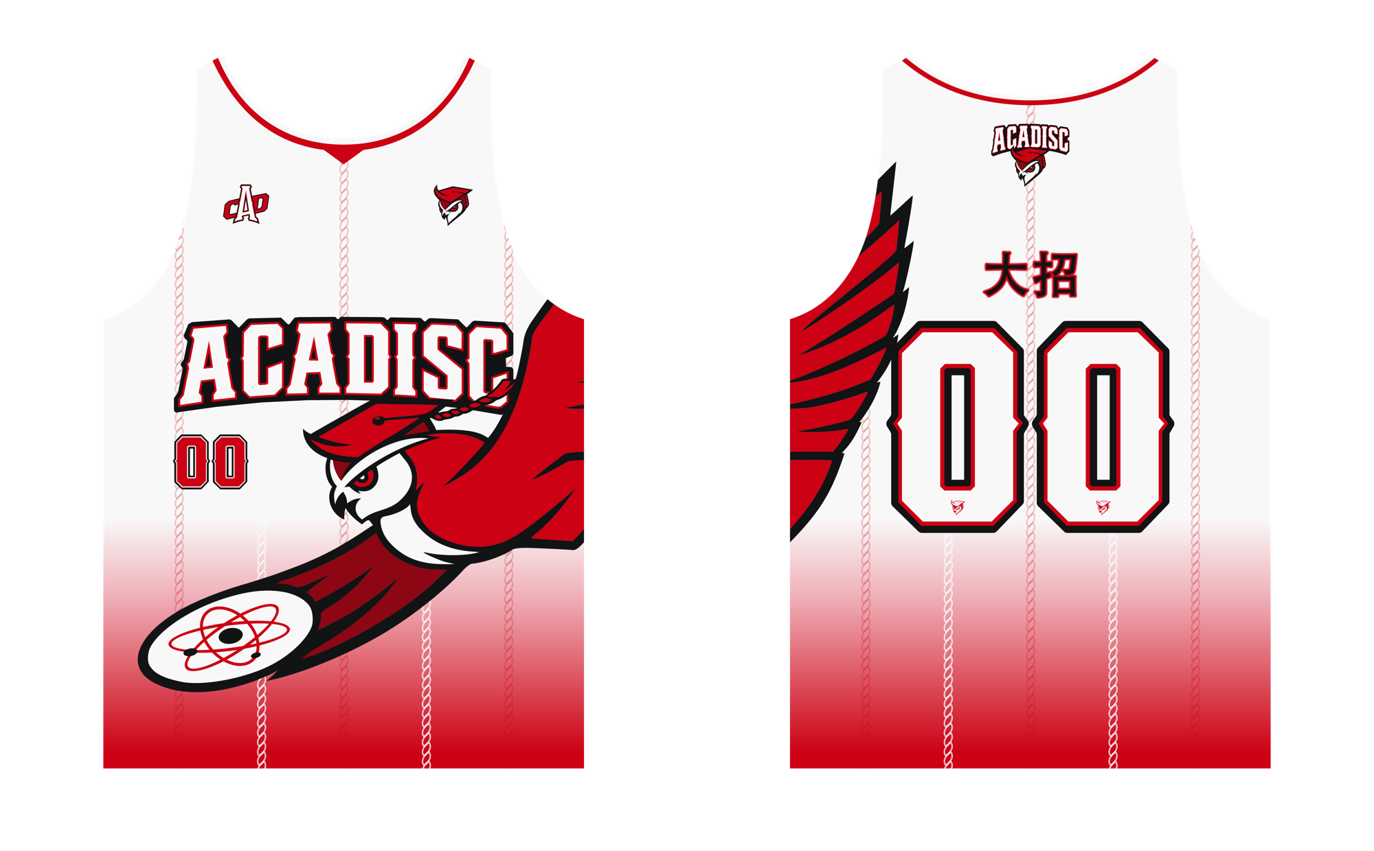 ACADISC 白色训练复古训练背心正反面